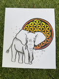 Elephant Flower of Life - Print
